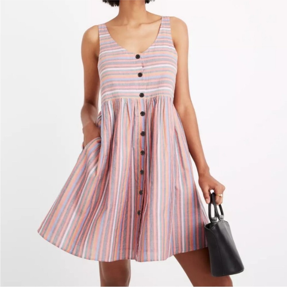 Madewell stripped dress. Size large. Good used conditon.